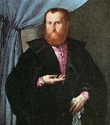 Lorenzo Lotto Portrait of a Man in Black Silk Cloak oil painting picture wholesale